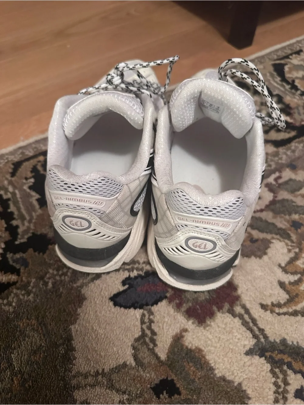 Asics White and Black Running Sneakers
